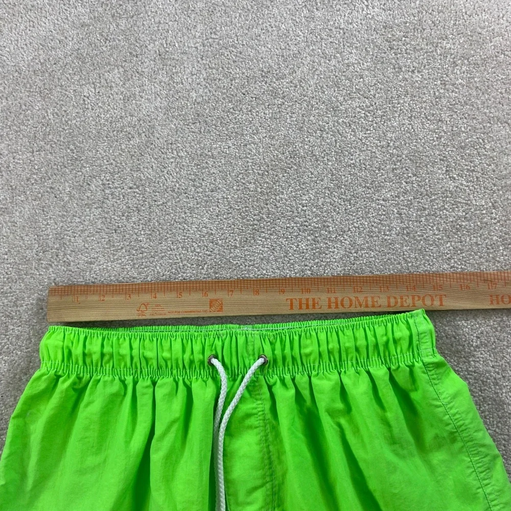 Vintage Ocean Pacific Swim Trunks Mens Large Neon Green Nylon Retro Surf Shorts
